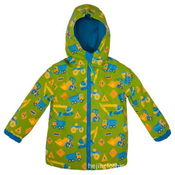 PVC child rainwear with button and hood